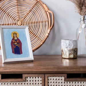 Saint Elizabeth of Hungary, religious art, Catholic saint, confirmation gift, Catholic print, Catholic gift for home, Catholic decor