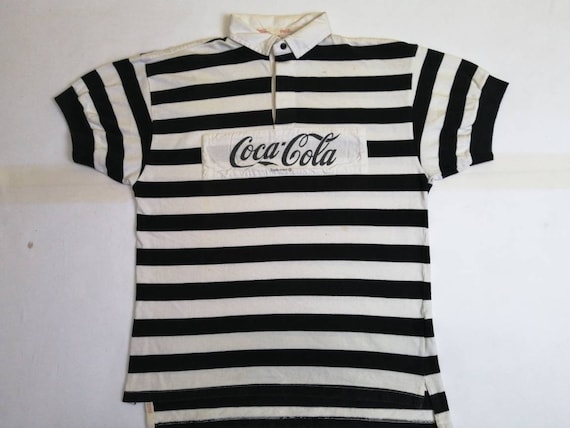 Vintage 90s Coca Cola Rugby Shirt Rare