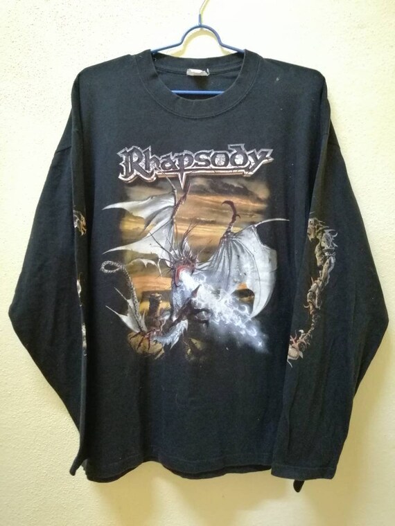 Vintage Rhapsody Metal Band Long Sleeve T Shirt Ra