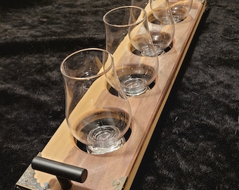 Whiskey Flights, Whiskey Cup Holder, Whiskey Gift, Bourbon Flight, Father's Day Gift, Christmas Gift, Wedding Gift, Bar Decor