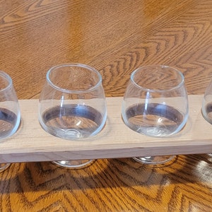 Whiskey Flights, Whiskey Cup Holder, Whiskey Gift, Bourbon Flight, Father's Day Gift, Christmas Gift, Wedding Gift, Bar Decor Maple W/ 6oz glasses