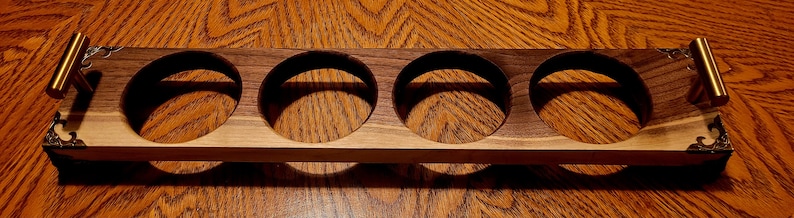 Whiskey Flights, Whiskey Cup Holder, Whiskey Gift, Bourbon Flight, Father's Day Gift, Christmas Gift, Wedding Gift, Bar Decor Walnut/ 3" holes