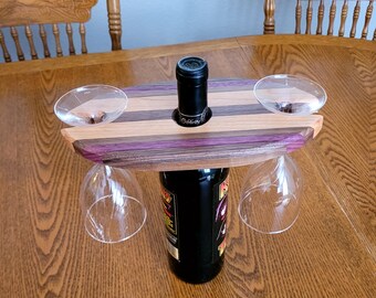 Wine Caddy, Wine Accessory, Wine Bottle Holder, Wine Rack, Wine Gift, Wedding Gift, Wine Butler, Housewarming Gift, Wine Glass Holder