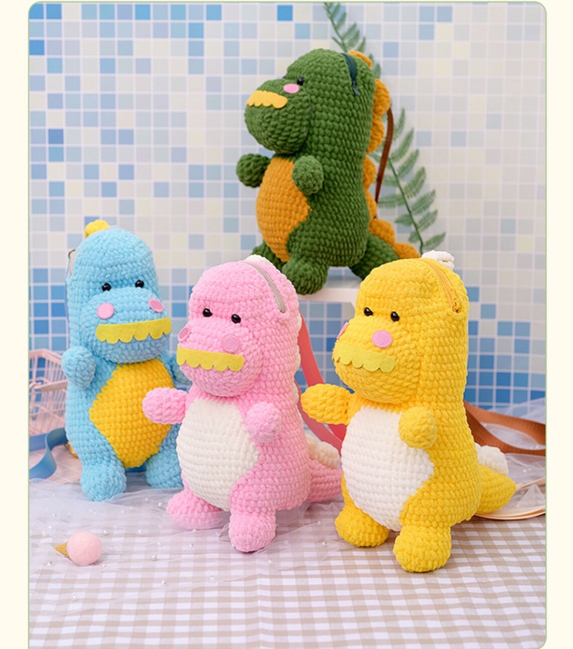 Dinosaur bag crochet pattern pdfanimal bagdinosaur Etsy