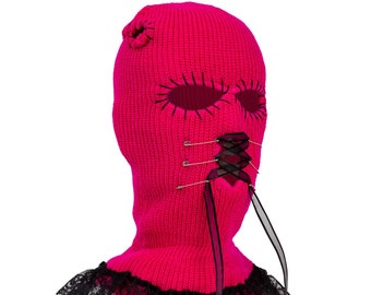 Balaclava Ski Mask Winter Clothing Black Beanie Hot Pink Balaclava Women Balaclava Christmas Winter Face Mask Winter Hat Winter Baby Doll