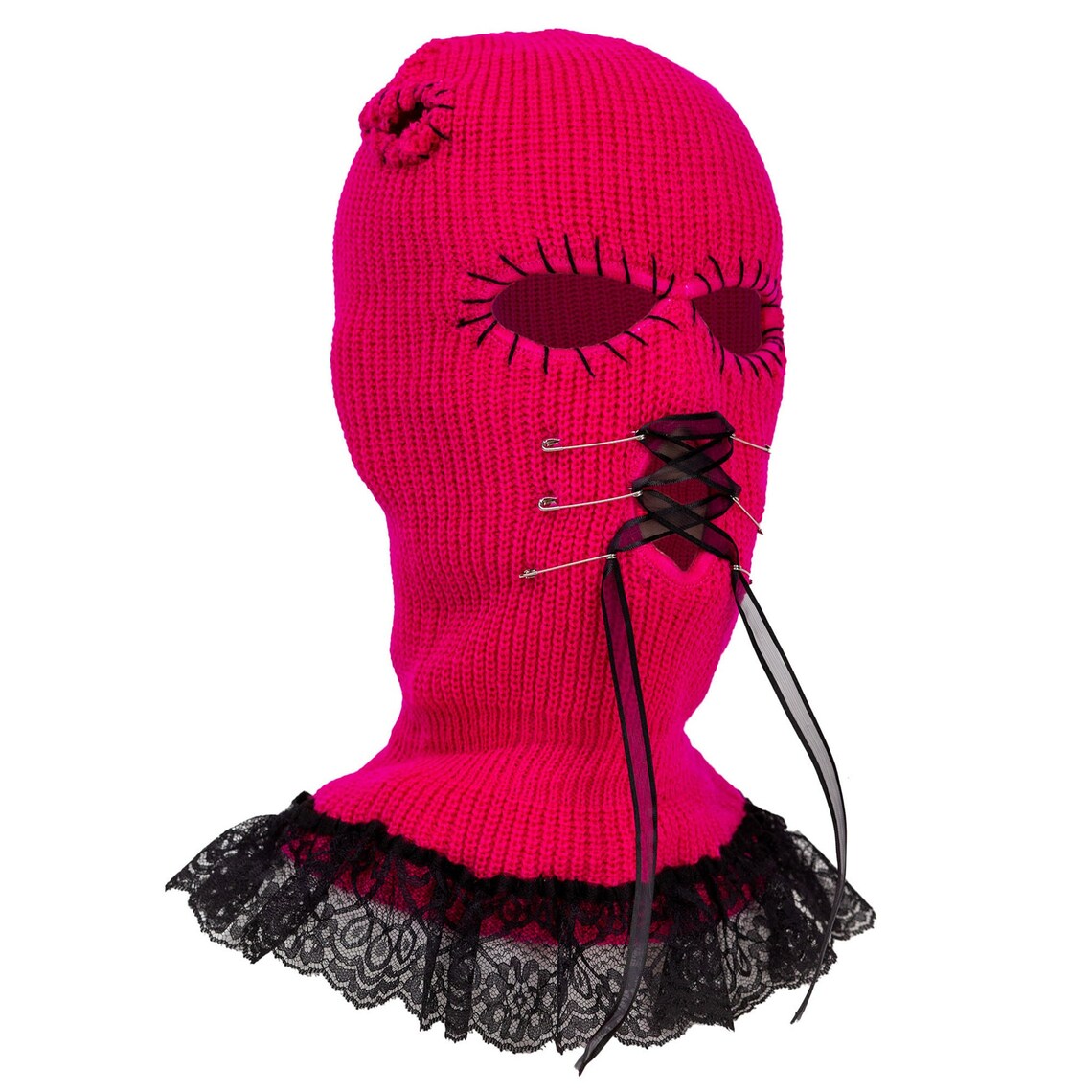 Hot Pink Baby Doll Ski Mask Scary Halloween Mask Women / Girl Etsy