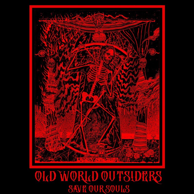 Skeleton Tshirt Punk Tee Band Tshirt Red and Black Shirt Unisex