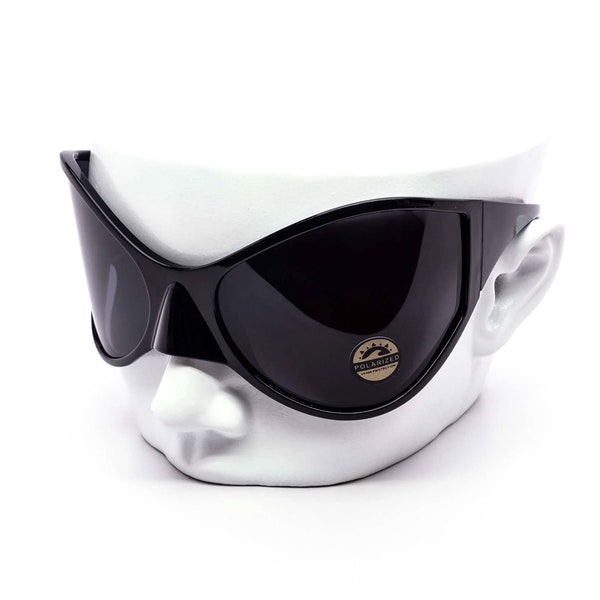 Bandit Oversized High-fashion Alien Y2K Futuristic Full Wrap Rave Sunglasses Stocking Stuffers Christmas Gifts for Teens and Adults