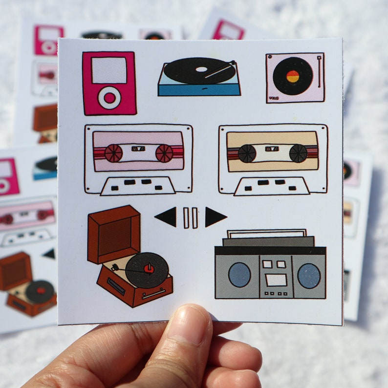 Mixtape Stickers Vinyl Music Player Sticker BoomBox Etsy