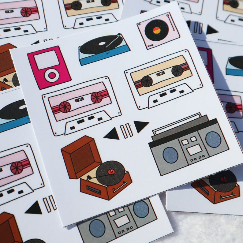 Mixtape Stickers Vinyl Music Player Sticker BoomBox Etsy