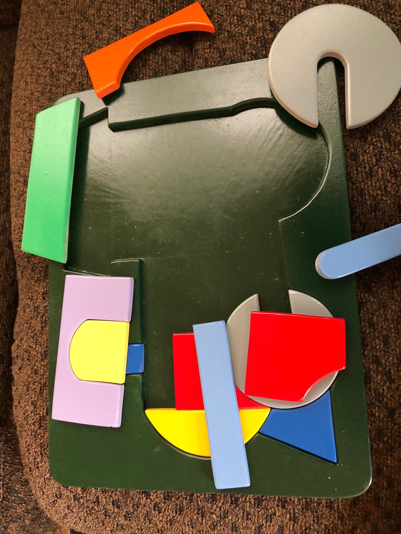 Wooden Tray Puzzle for Children or Toddlers Primary Colors Etsy