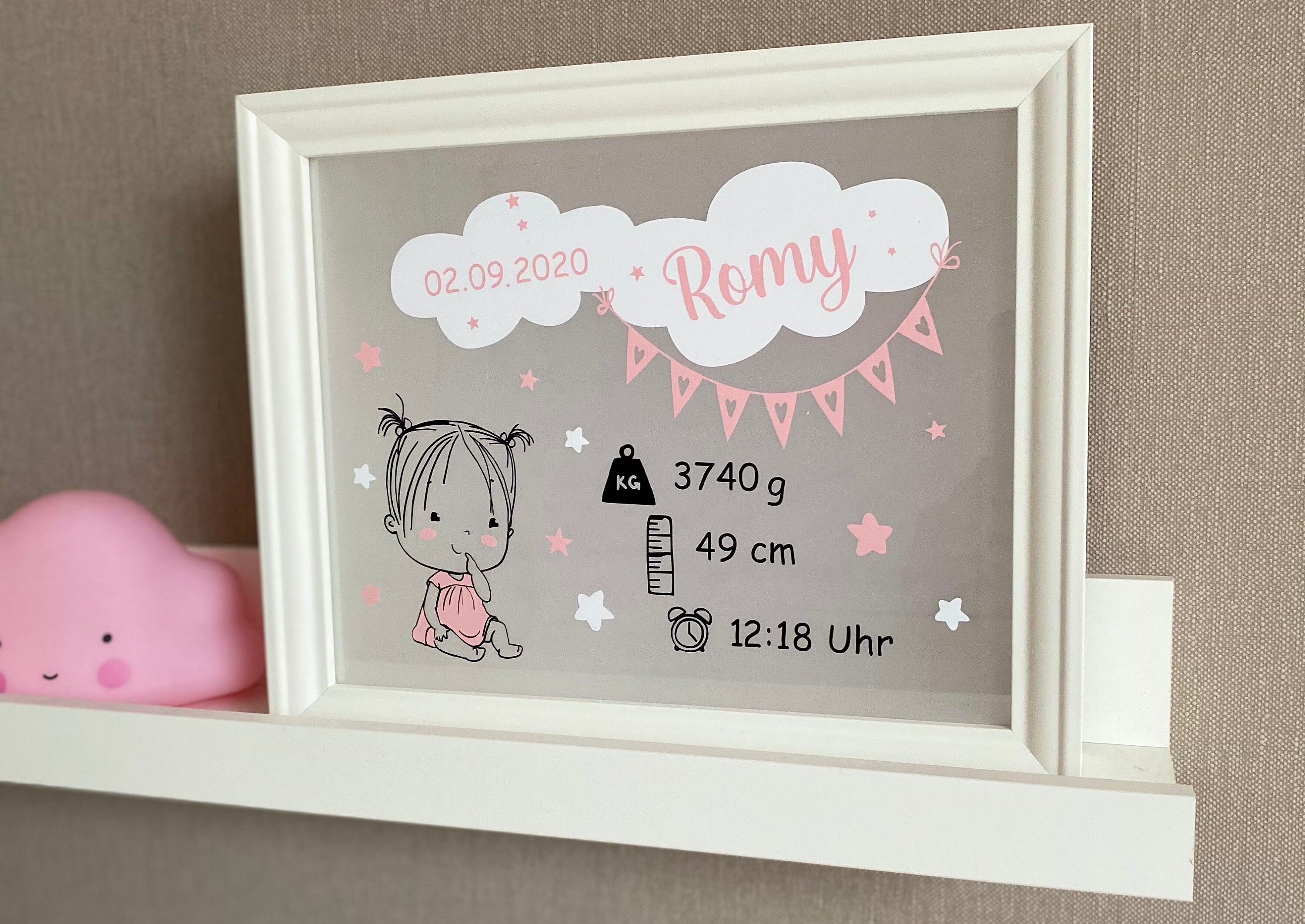 Beleuchteter Bilderrahmen zur Geburt Geschenke zur Geburt Etsy
