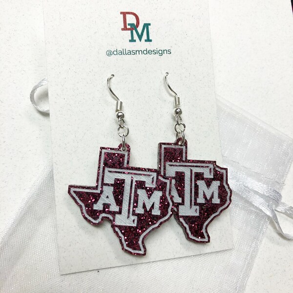Texas A&M Rhinestone Earrings