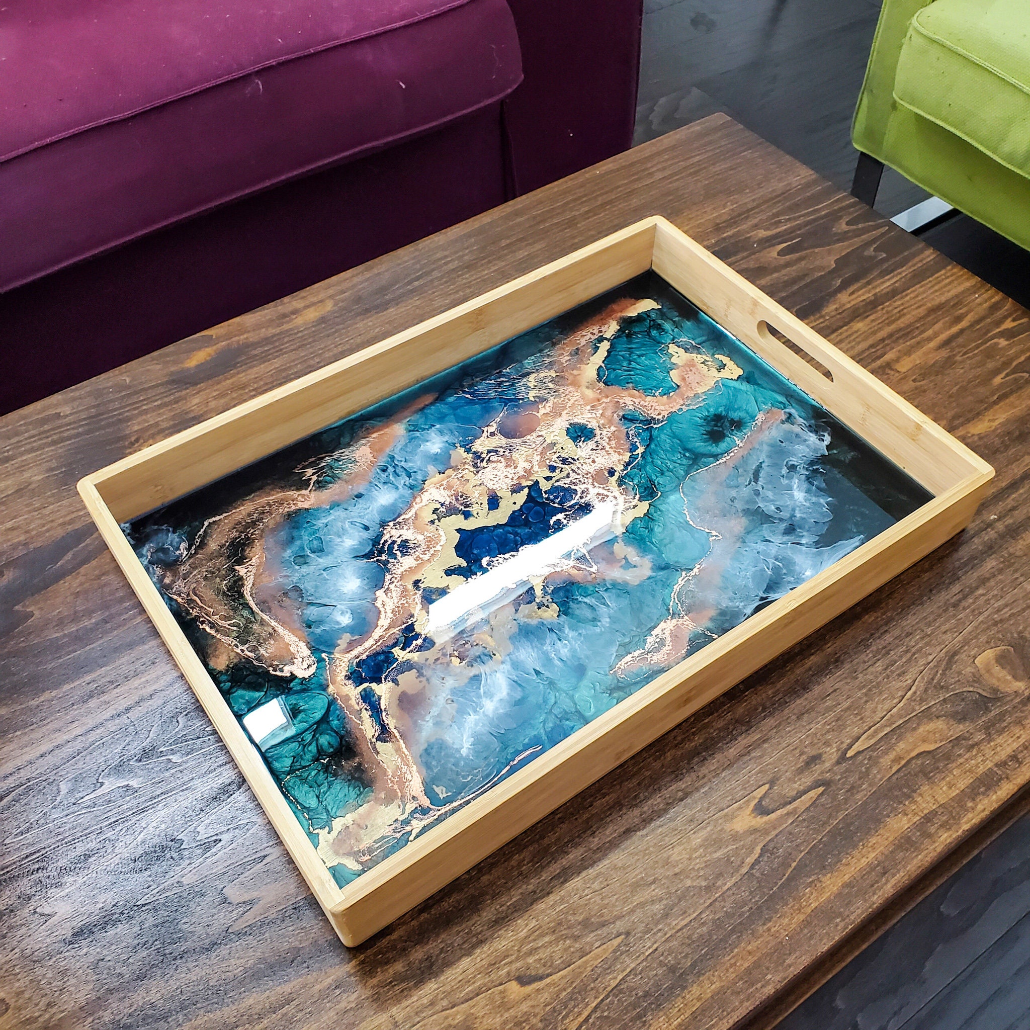 Resin art serving trays and coasters — Fiona Scott Resin Artist