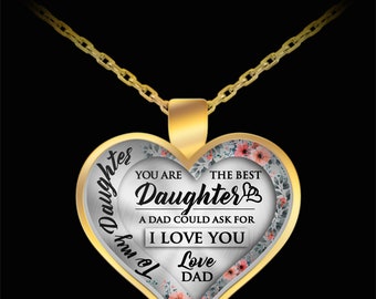 ThisYear To My Daughter Heart Necklace From Dad You Are Amazing Always Remember That Quotes Heart Pendant Personalized Birthday Gifts for Daughter