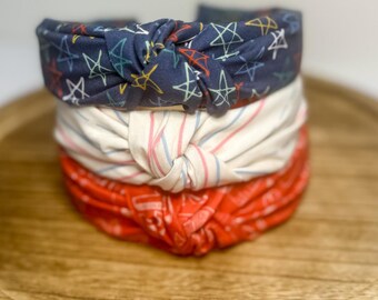 Back to School Knot Headband | Teacher Gift | Student Hair Accessory | School Theme Headband | Handmade Cotton Headband