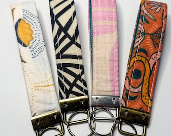 Large Key Fob Keychain | Wristlet Keychain | Fabric Key Ring | Handmade Gift for Her | Bag or Key Accessory