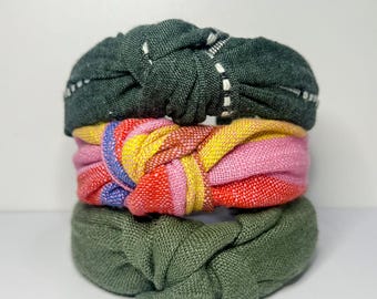 Knot Headband for Women – Top Knot Fabric Headband | Boho Handmade Hair Accessory