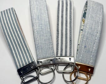 Large Key Fob Keychain | Wristlet Keychain | Fabric Key Ring | Handmade Gift for Her | Bag or Key Accessory