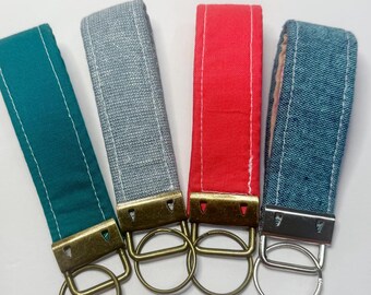 Small Key Fob Keychain | Wristlet Keychain | Fabric Key Ring | Handmade Gift for Her | Bag or Key Accessory