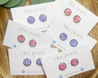 Confetti Stud Earrings | Colorful Resin Earrings | Fun Hypoallergenic Jewelry | Handmade Studs | Gift for Her | Party Earrings