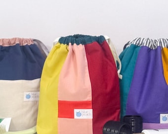 Drawstring Cosmetic Bag – Travel Makeup Bag, Reusable Toiletry Pouch | Handmade, Gift for Her