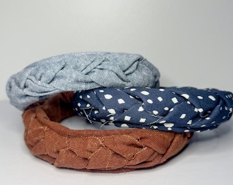 Braided Fabric Headband – Padded Hard Headband with Braided Detail, Neutral & Pastel Hair Accessory for Women