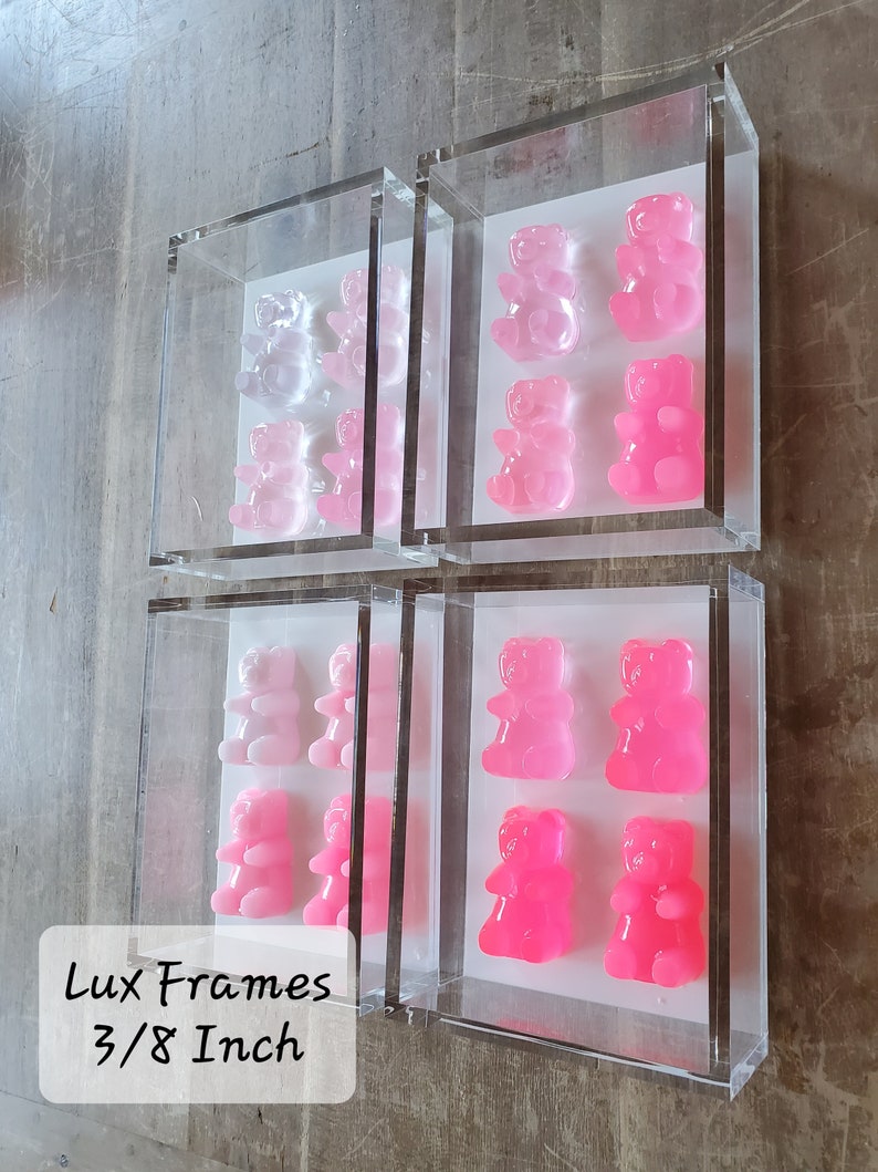 Bear Nursery Wall Art , 1 Frame, 4 Gummy Resin Bears, Boho Decor, Baby