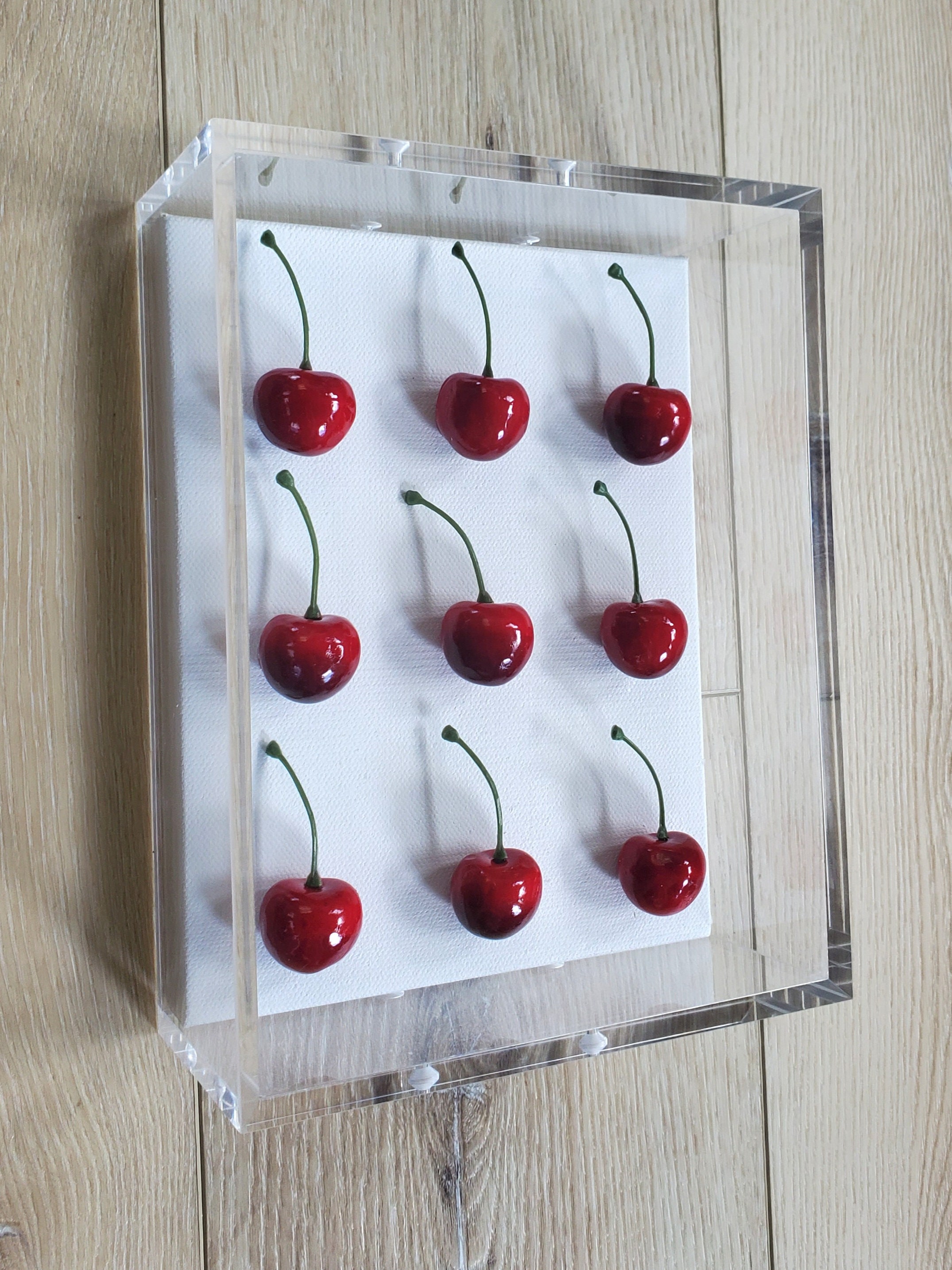 Cherry Wall Art, Luxury 3D Cherry Wall Hanging for Modern Kitchen Decor - Unique Pop Art Gift