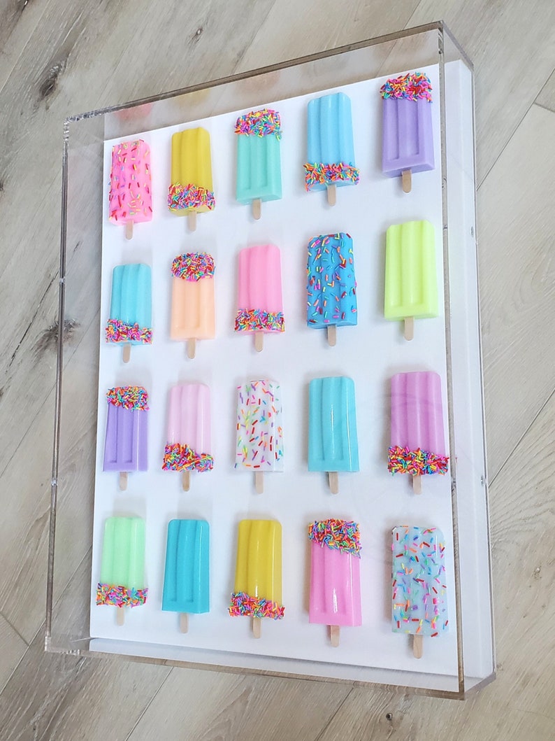 Colorful Pop Art Popsicle Wall Decor, Unique Resin Kitchen and Nursery