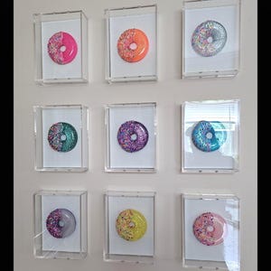 3D Donut Wall Art: Colorful Whimsical Kitchen Decor, 4-inch