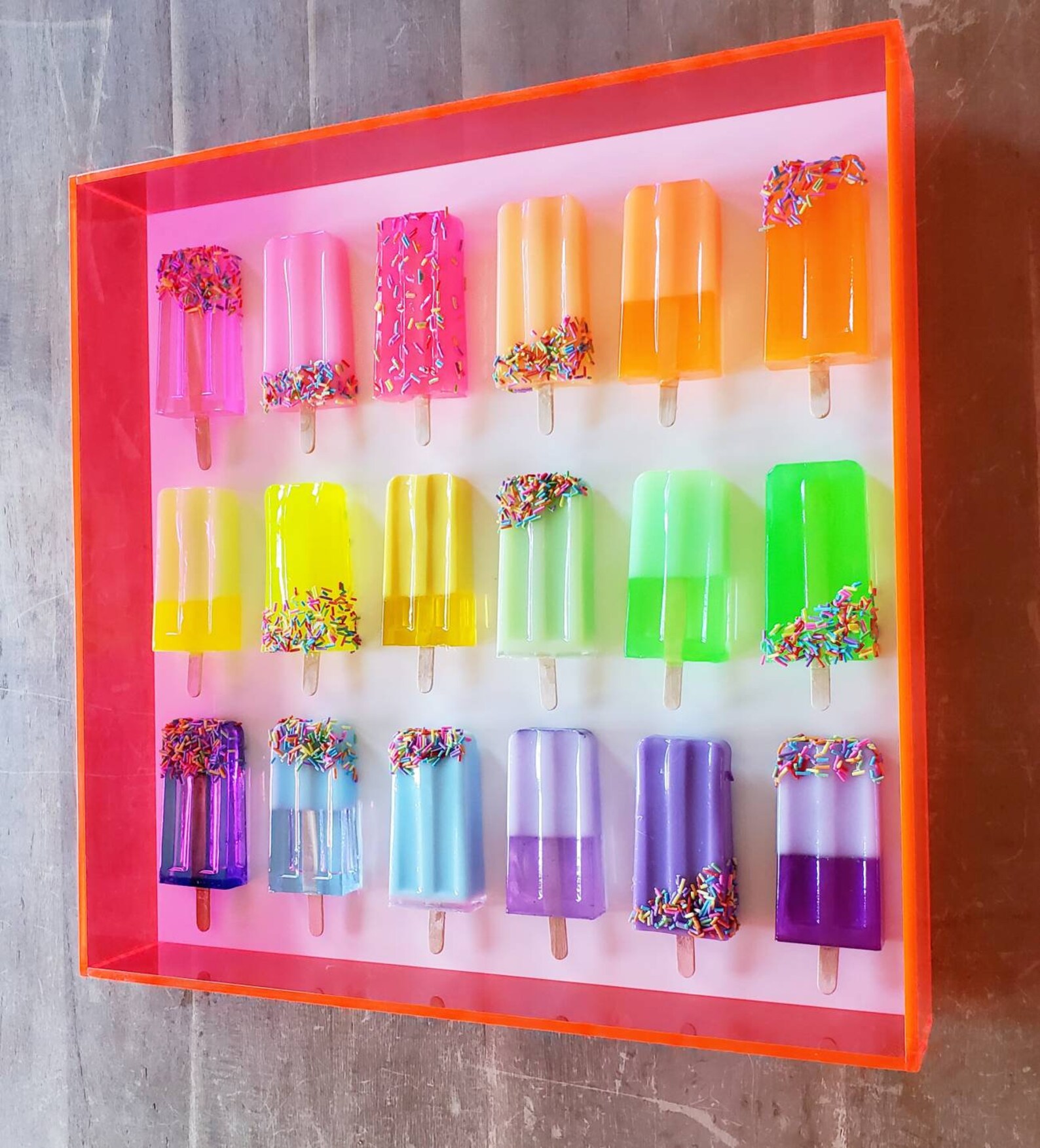 Rainbow Ombre Popsicle Wall Hanging Game Room Wall Art Etsy