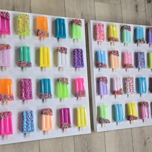 Colorful Pop Art Popsicle Wall Decor, Unique Resin Kitchen and Nursery Art