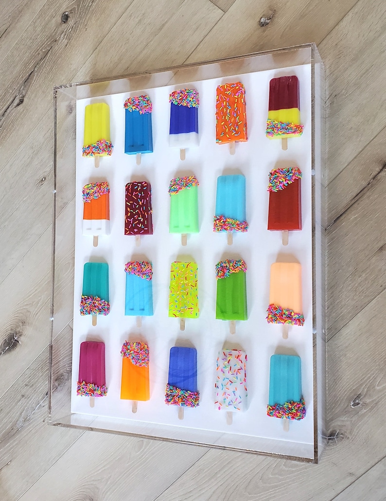 Colorful Pop Art Popsicle Wall Decor, Unique Resin Kitchen and Nursery