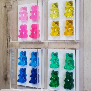 Resin Gummy Bear Wall Art: Boho Nursery Decor in Acrylic Frame