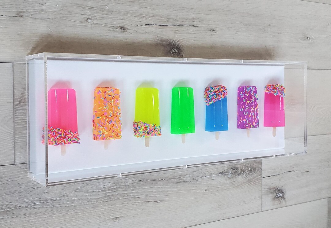 Customizable Popsicles Customizable Resin Popsicle Wall Art: 3D Shadow Box Sculpture - Etsy