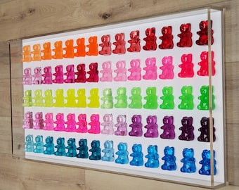 Gummy Bear Wall Decor, Modern Pop Art, 28 Resin Gummy Bears