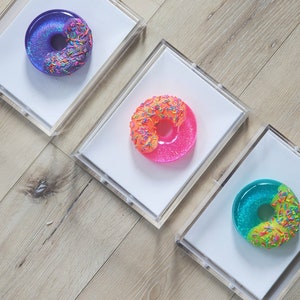 Colorful 3D Donut Wall Art, Modern Kitchen Decor, Gallery Wall Art, Whimsical Food Art, Candy-themed Living Room or Cafe Decor.