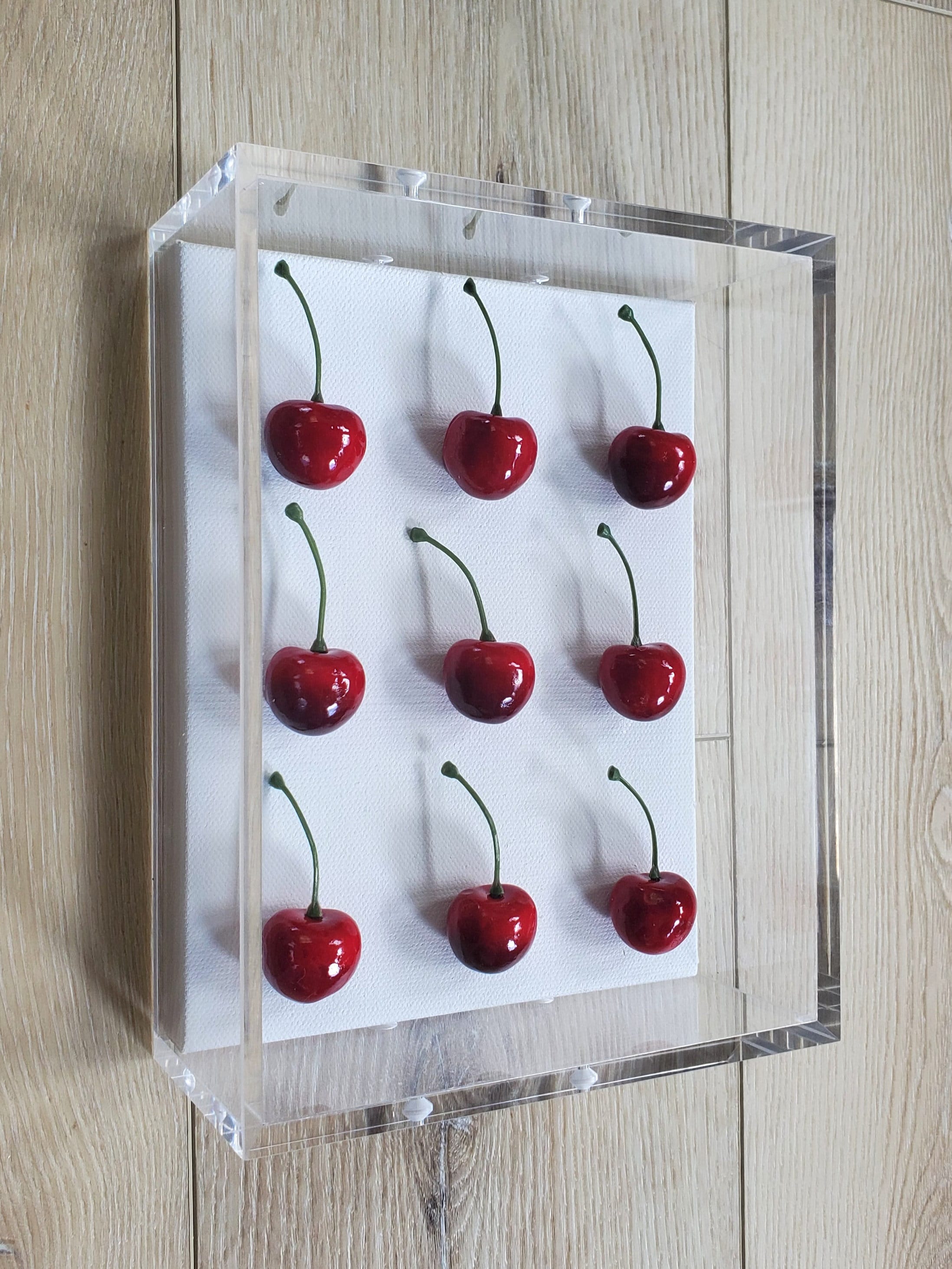 Cherry Wall Art, Luxury 3D Cherry Wall Hanging for Modern Kitchen Decor - Unique Pop Art Gift