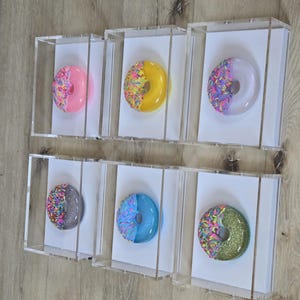 Resin Donut Shadow Box Art: Whimsical Pop Art Decor