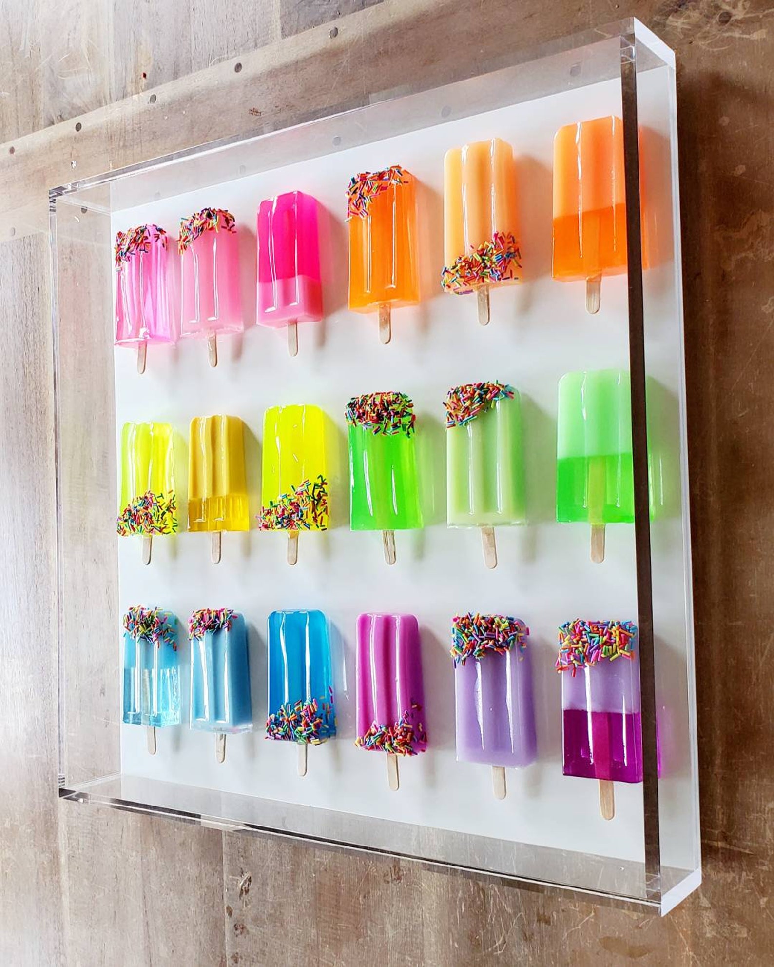 Rainbow Ombre Popsicle Wall Hanging Game Room Wall Art Etsy