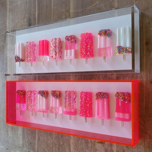 Colorful Resin Popsicle Wall Art, Boho Kids Room Decor, Minimalist Neon Ice Cream Artwork