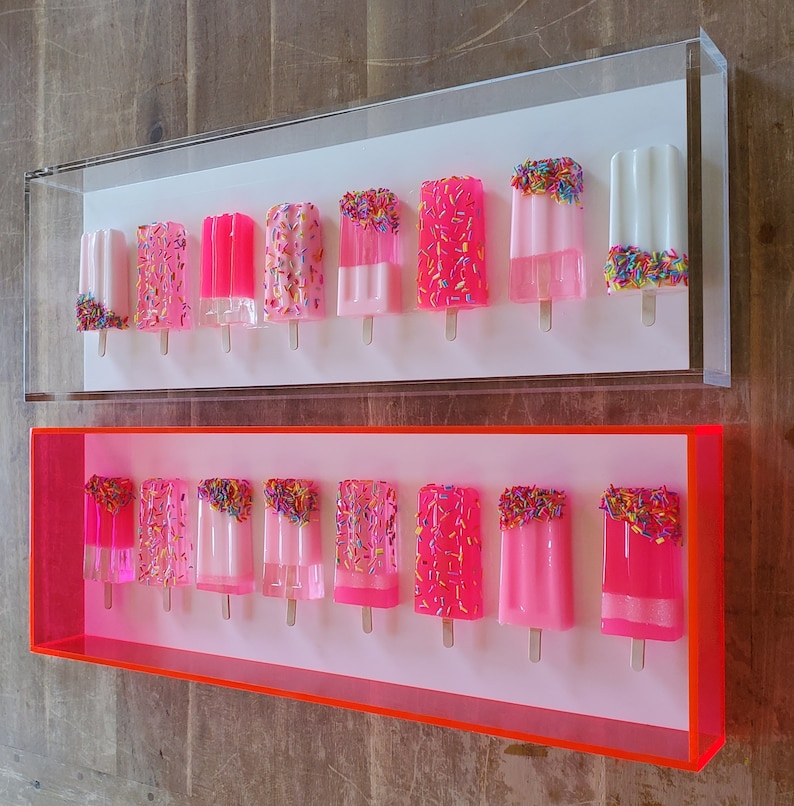 Colorful Resin Popsicle Wall Art, Boho Kids Room Decor, Minimalist Neon
