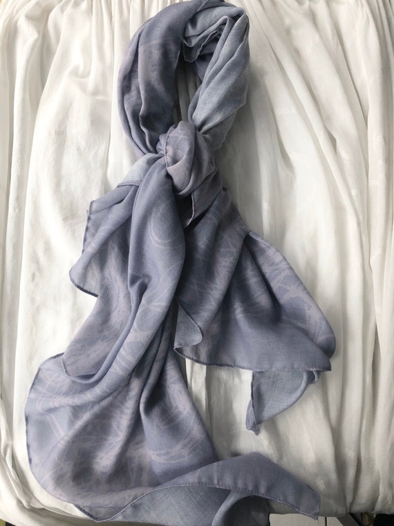 Lilac Grey Designer Motif 100% Cashmere Scarf / Blanket Scarf - Etsy