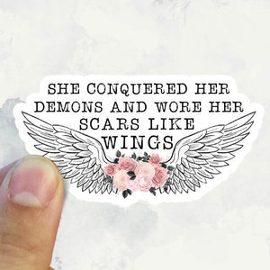 Scars are like Wings Sticker, Wings Sticker, Scars Sticker, Inspirational Sticker, Laptop Sticker, Water Bottle Sticker, Wings Sticker