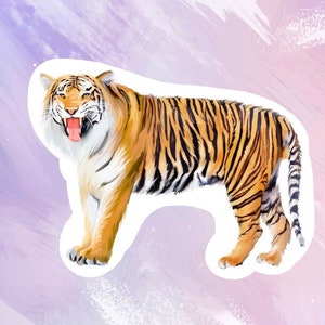 Tiger Sticker, Tiger Stickers, Big Cat Stickers, Animal Sticker, Water Bottle Sticker, Macbook Sticker, Laptop Sticker, Orange Sticker