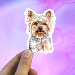 Yorkshire Terrier Sticker, Yorkie Sticker, Dog Sticker, Dogs, Dog Stickers, Animal Sticker, Water Bottle Sticker, Laptop Sticker