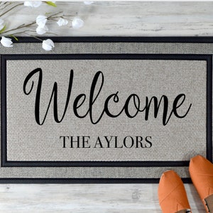 Custom Doormat, Personalized Doormat, Custom Last Name Doormat, Housewarming Gift, Wedding Gift, Anniversary Gift, Door Mat. Closing Gift
