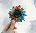 Colorful Sunflower Sticker, Sunflower Sticker, Galaxy Sunflower Sticker, Water Bottle Sticker, Macbook Sticker, Laptop Sticker,