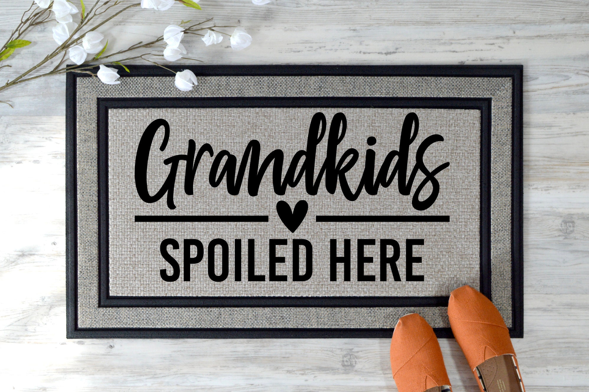 Grandkids Spoiled Here Doormat Grandparents House Doormat Etsy